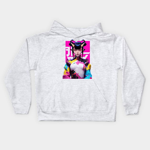 STREET FIGHTER - JURI HAN ONI | Femme Fatale Anime T-Shirt Design Girl Power | PROUD OTAKU Kids Hoodie by PROUD OTAKU